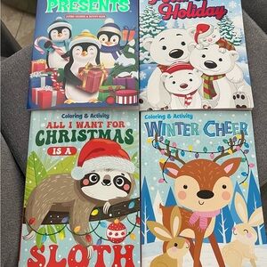 Set of 4 Christmas Coloring Books